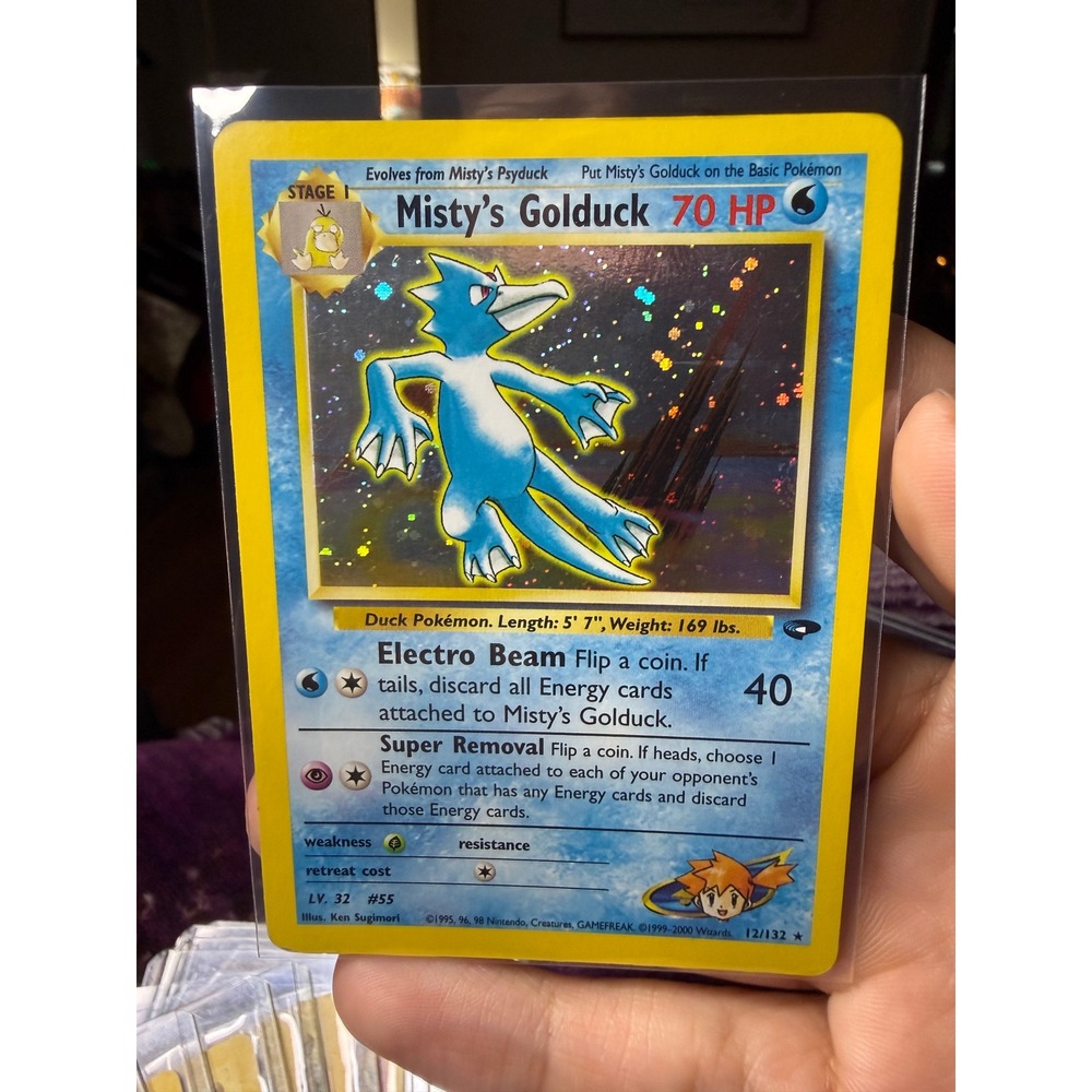Pokemon Misty's Golduck 12/132 Holo Rare Gym Challenge WOTC Vintage Card